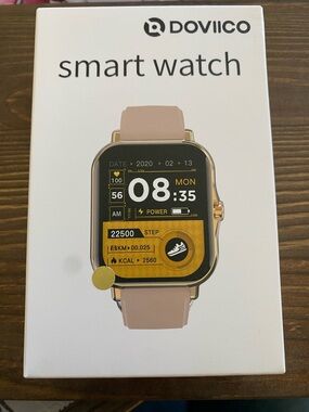 Doviico Smart Watch - Rose Gold Face with Blush Band - New in box